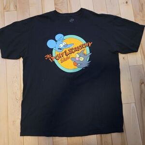 The Simpson's men's size XL "The Itchy & Scratchy Show" black t-shirt